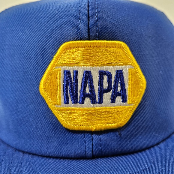 Vintage NAPA Auto Parts Trucker Hat Blue Snapback Mesh Cap Logo Patch Mens OSFM - Picture 11 of 13